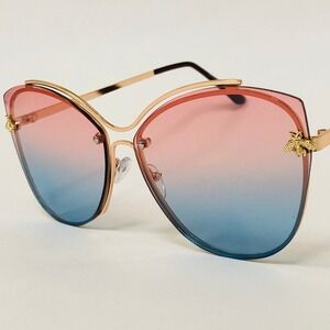 Bee Sunglasses Women Fashion Rimless Gradient‎ Lens Designer Shades